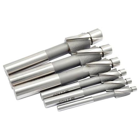 Hhip 6 Piece M4-M12 HSS 3 Flute Straight Shank Solid Pilot Counterbore Set 2007-0001
